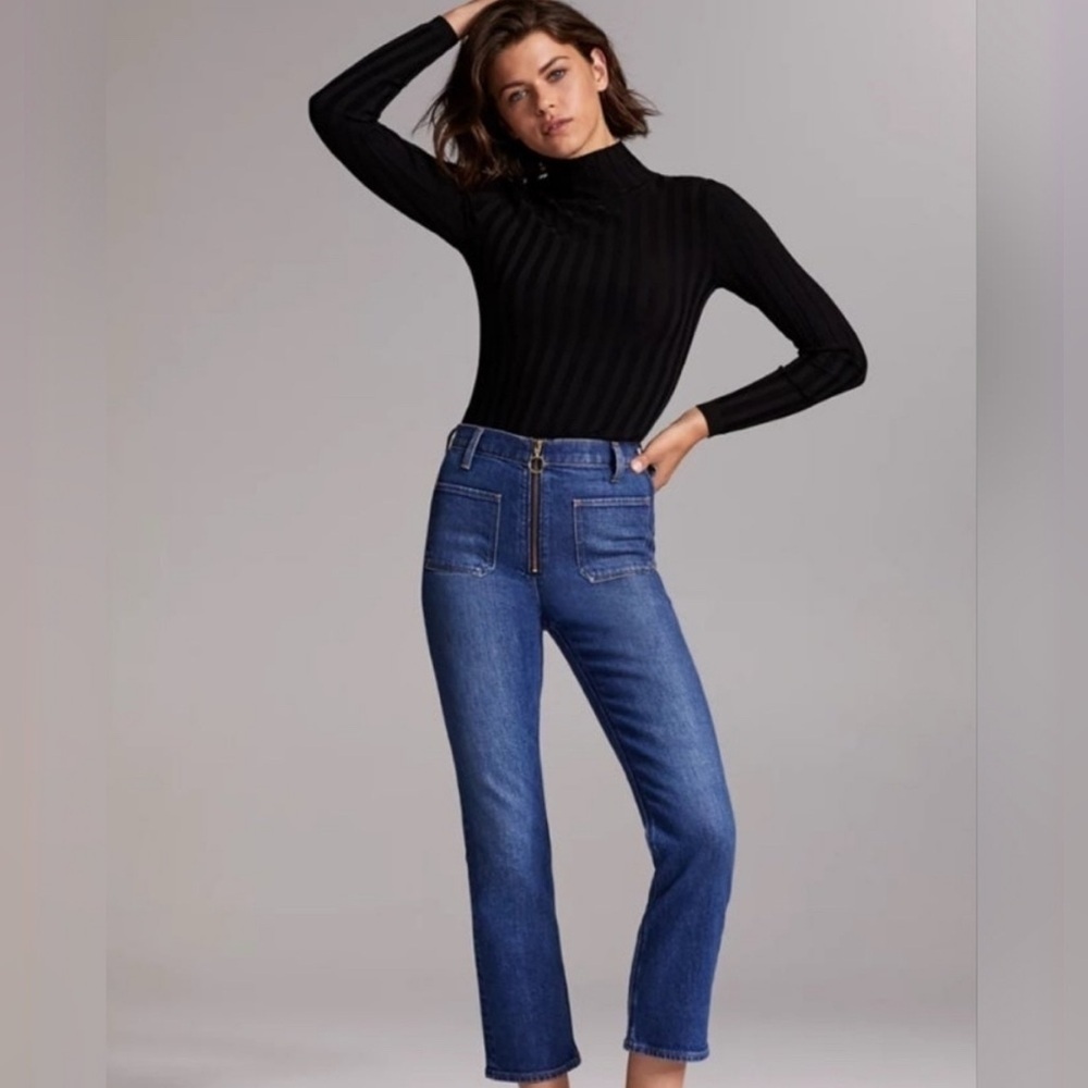 Denim Forum The Just Peachy High-Rise Straight Leg Women’s Jeans - Blue 31